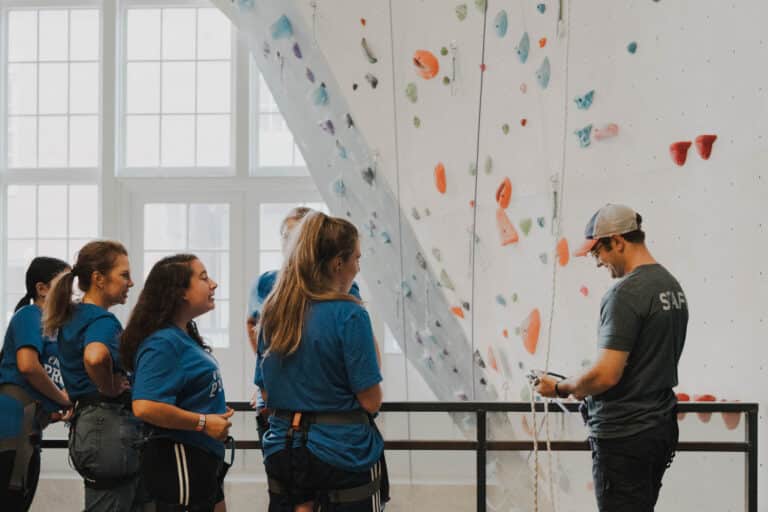 Girl Scouts earn their Climbing Adventure Badge at Climb So iLL.